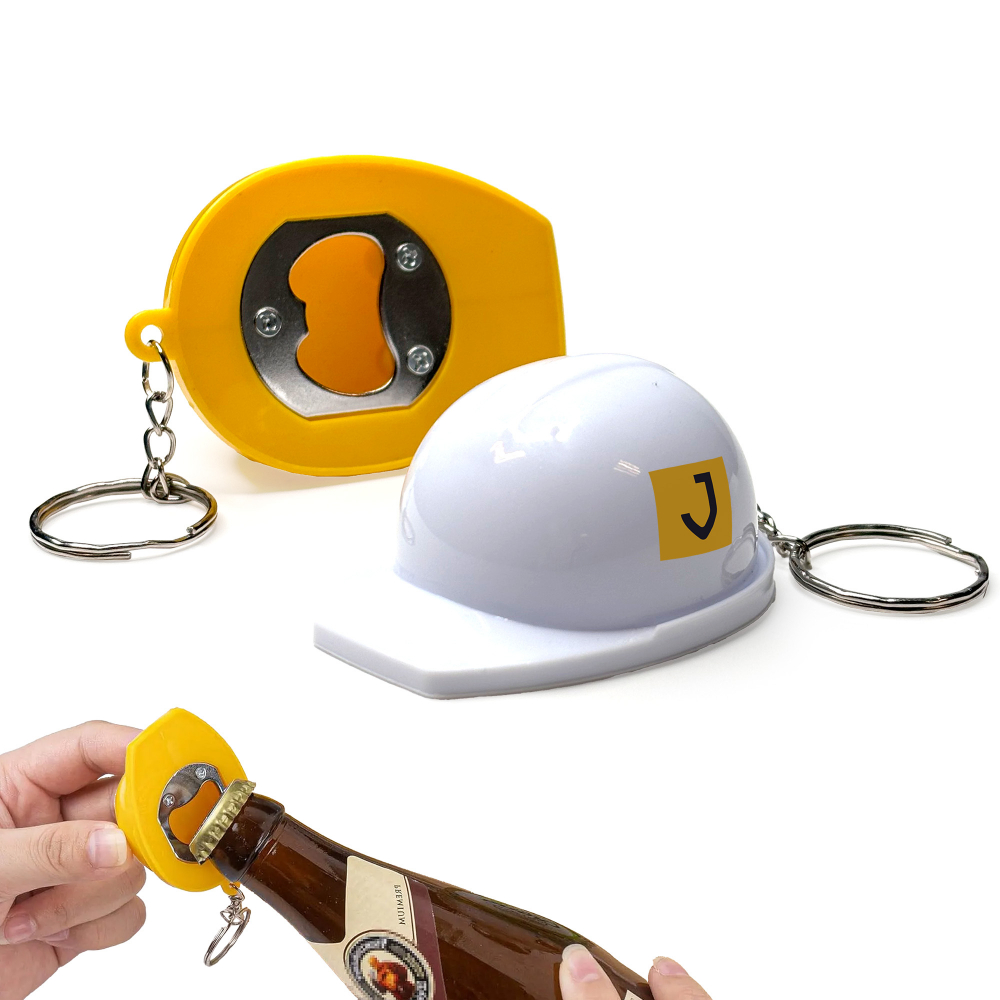 Hard Hat Bottle Opener Keyring 